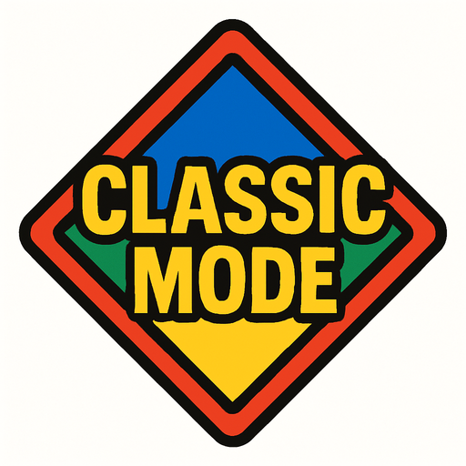 Diamond shaped colourful classic mode button.
In-Game asset.  2d.  High contrast.  No shadows