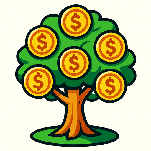 money tree.
In-Game asset.  2d.  High contrast.  No shadows