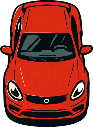 Up view car.
In-Game asset.  2d.  High contrast.  No shadows