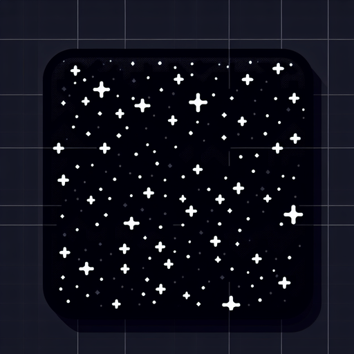 Чёрный фон с редкими малениким звездочками.
Single Game Texture. In-Game asset. 2d. Blank background. High contrast. No shadows.