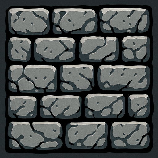 Taş duvar.
In-Game asset.  2d.  High contrast.  No shadows