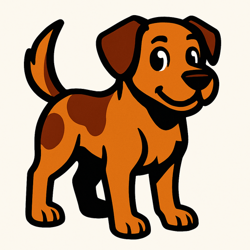 Create a dog.
In-Game asset.  High contrast.  No shadows