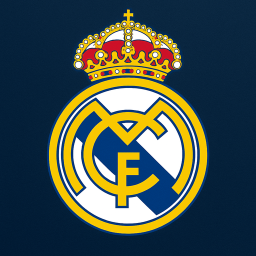 Real Madrid logo.
In-Game asset.  High contrast.  No shadows