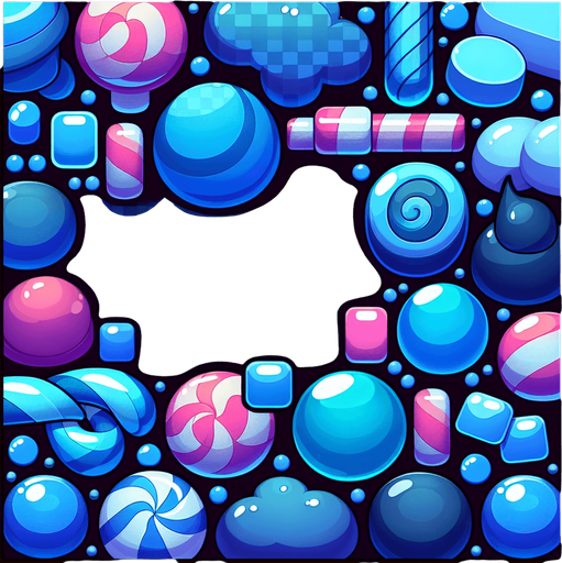 pixel şekerli mavi tonlarında hafif karanlık tema lı arka plan.
Single Game Texture. In-Game asset. 2d. Blank background. High contrast. No shadows.