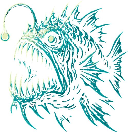 korkunç bir deniz canavarı.
In-Game asset.  2d.  High contrast.  No shadows