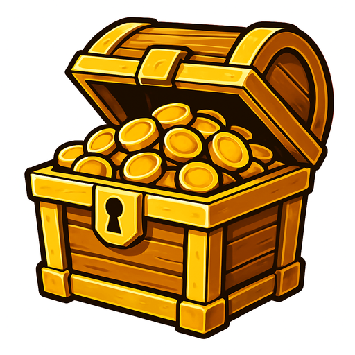 altın sandıgı.
In-Game asset.  2d.  High contrast.  No shadows