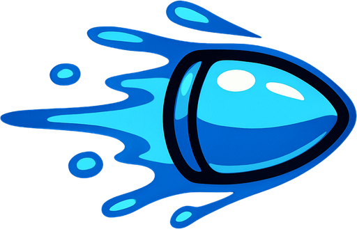 water bullet.
In-Game asset.  2d.  High contrast.  No shadows