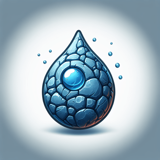 Drop Of water.
Single Game Texture.  In-Game asset.  Blank background.  High contrast.  No shadows