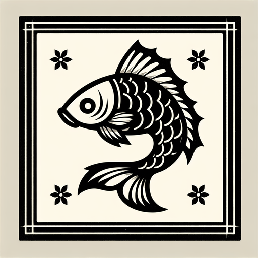 japon balığı.
Single Game Texture. In-Game asset. 2d. Blank background. High contrast. No shadows.