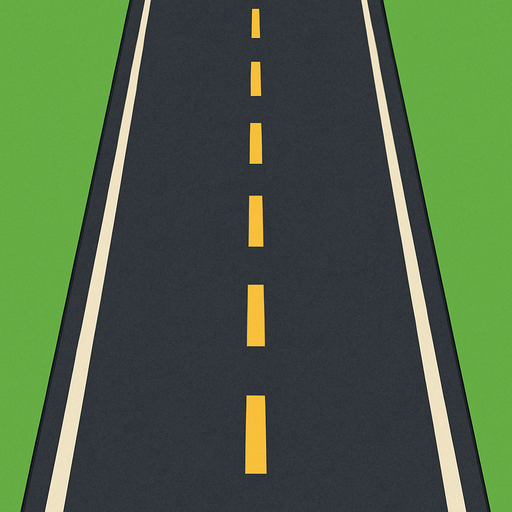 big road.
In-Game asset.  2d.  High contrast.  No shadows