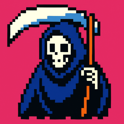 la muerte de pixeles.
In-Game asset.  2d.  High contrast.  No shadows