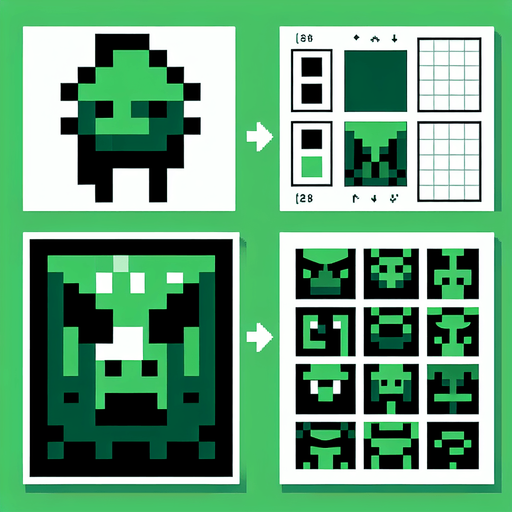 grinch. green monster. pixelart. only face. Single Game Texture. In-Game asset. 2d. Blank background. High contrast. No shadows.
