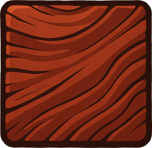 madera marron rojizo.
In-Game asset.  2d.  High contrast.  No shadows