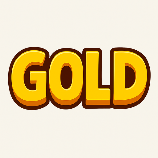 GOLD.
In-Game asset.  2d.  High contrast.  No shadows