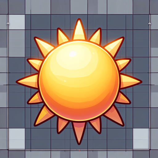 Sun.
Single Game Texture.  In-Game asset.  2d.  Blank background.  No shadows