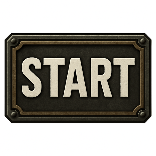 boton de inicio al estilo hoi4.
In-Game asset.  2d.  High contrast.  No shadows