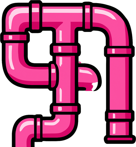 Tuyaux rose.
In-Game asset.  2d.  High contrast.  No shadows