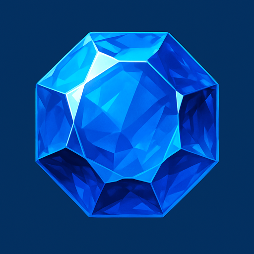 blue gem realistic.
In-Game asset.  2d.  High contrast.  No shadows