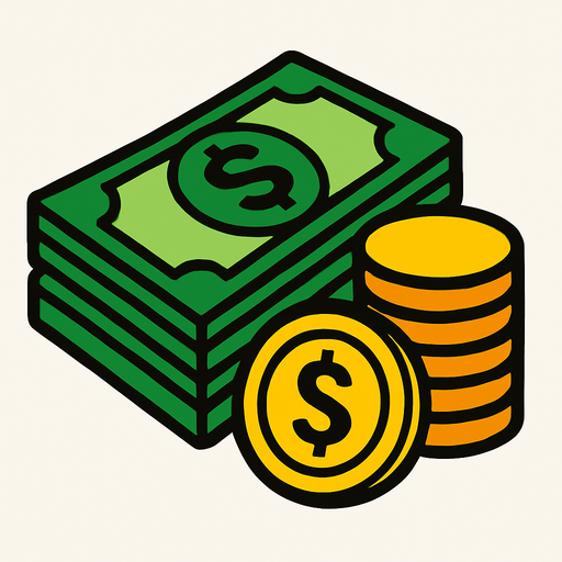 Para.
In-Game asset.  2d.  High contrast.  No shadows. Money