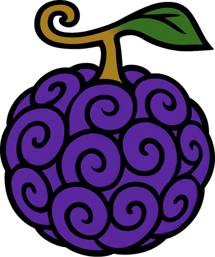 fruta del diablo.
In-Game asset.  2d.  High contrast.  No shadows