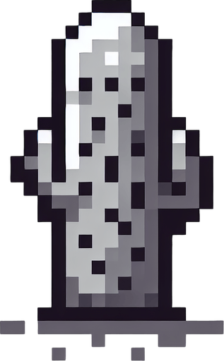 pikselli renksiz kaktüs.
Single Game Texture.  In-Game asset.  2d.  Blank background.  High contrast.  No shadows
