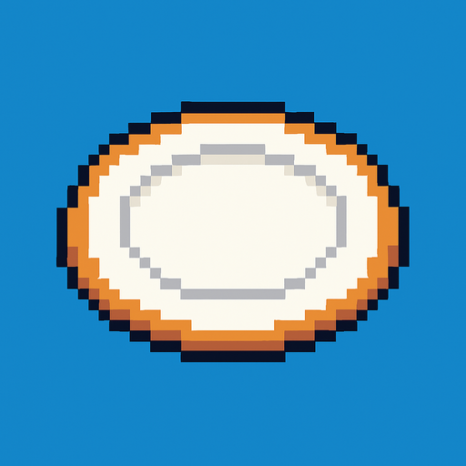 pixel art plate.
In-Game asset.  2d.  High contrast.  No shadows