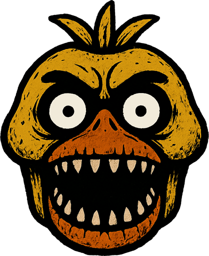 scary chica head.
In-Game asset.  2d.  High contrast.  No shadows
