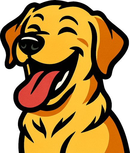 labrador laugh.
In-Game asset.  2d.  High contrast.  No shadows