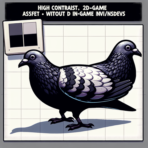 pigeon without shadow.
Single Game Texture.  In-Game asset.  2d.  Blank background.  High contrast
