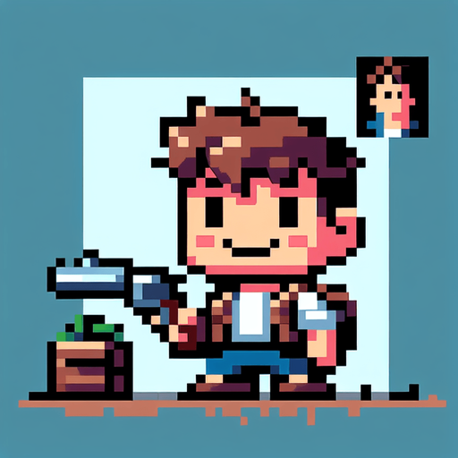 Make an 8 bit boy with a gun.
Single Game Texture.  In-Game asset.  2d.  Blank background.  High contrast.  No shadows