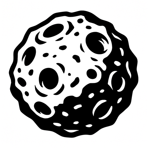 Asteroid.
In-Game asset.  2d.  High contrast.  No shadows