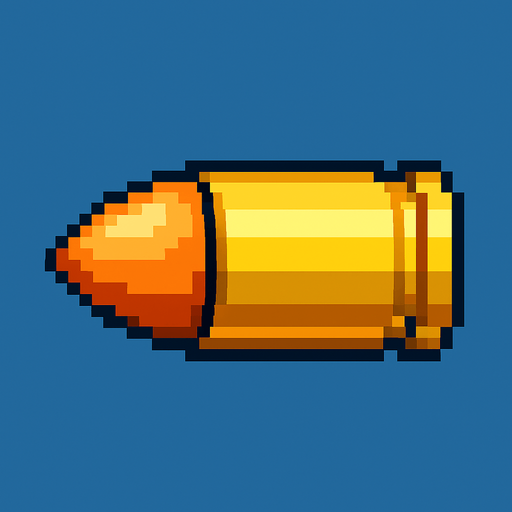 Bala, pixelart.
In-Game asset.  2d.  High contrast.  No shadows