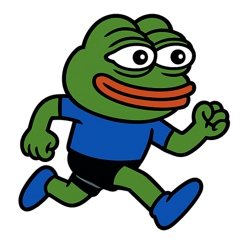 running pepe frog.
In-Game asset.  2d.  High contrast.  No shadows