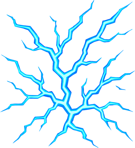blue electricity.
In-Game asset.  2d.  High contrast.  No shadows
