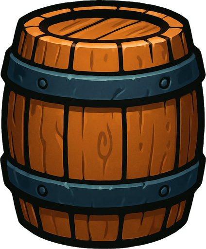 barrel.
In-Game asset.  High contrast.  No shadows