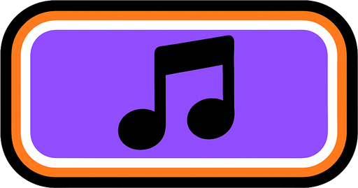 yatay müzik notası şeklinde bir buton.
In-Game asset.  2d.  High contrast.  No shadows