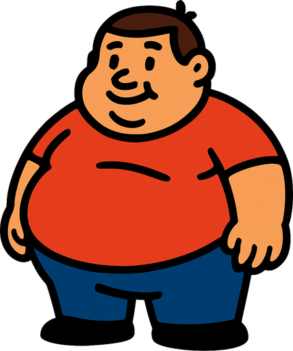 fat.
In-Game asset.  2d.  High contrast.  No shadows