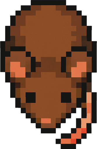 rata pixel art. desde arriba
In-Game asset.  2d.  High contrast.  No shadows
