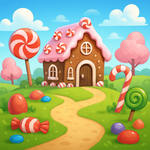 game background landscape with candies 
