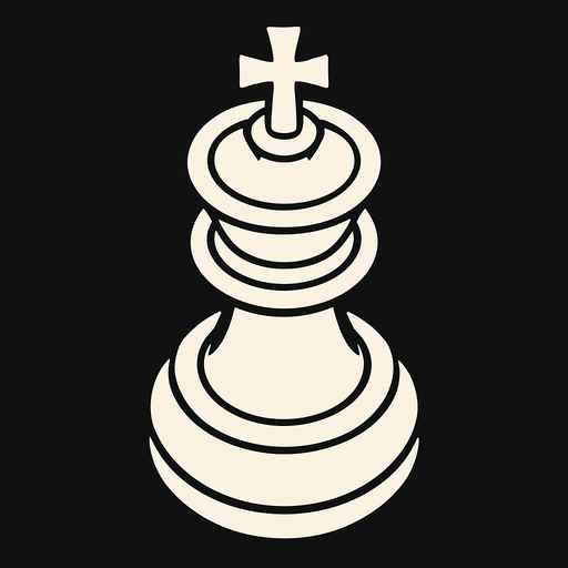 Chess White king view from top.
In-Game asset.  2d.  High contrast.  No shadows
