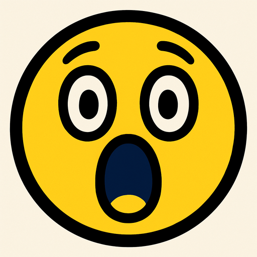 Emoji_shocked.
In-Game asset.  2d.  High contrast.  No shadows