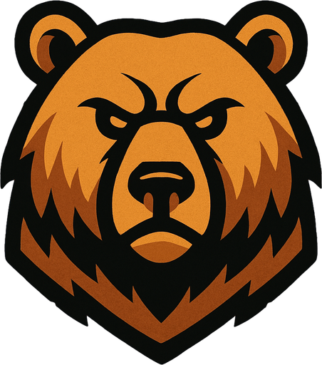 Bear with wooden background.
In-Game asset.  2d.  High contrast.  No shadows