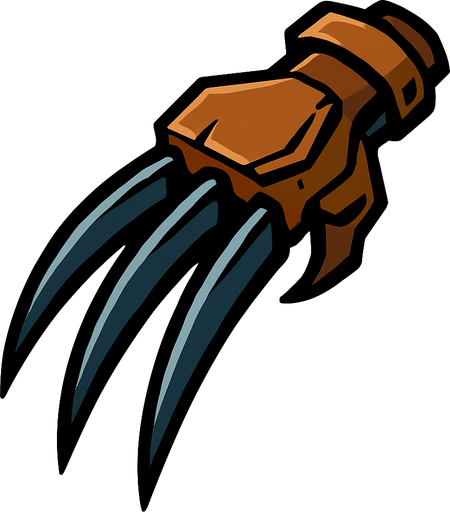 Pençe silah.
In-Game asset.  2d.  High contrast.  No shadows