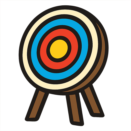Archery target.
In-Game asset.  2d.  High contrast.  No shadows