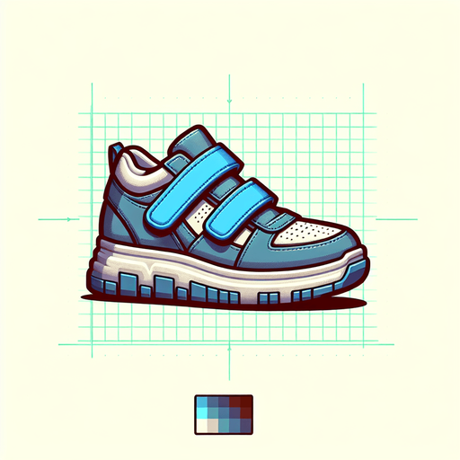 Velcro sneakers.
Single Game Texture.  In-Game asset.  2d.  Blank background.  High contrast.  No shadows