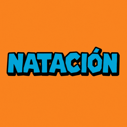 quiero que hagas un titulo 2d que diga natación, con tipografia estilo mario bros.
In-Game asset.  2d.  High contrast.  No shadows