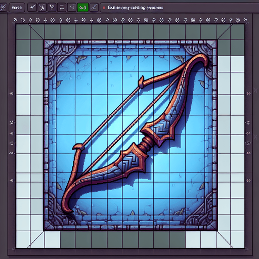 Warcraft 3 image of a bow..
Single Game Texture. In-Game asset. 2d. Blank background. High contrast. No shadows.