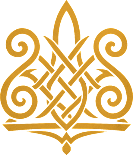 Golden ornoment LOTR style.
In-Game asset.  2d.  High contrast.  No shadows