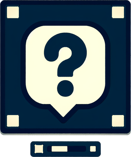 a speech bubbly with a question mark, cartoon Single Game Texture. In-Game asset. 2d. Blank background. High contrast. No shadows.