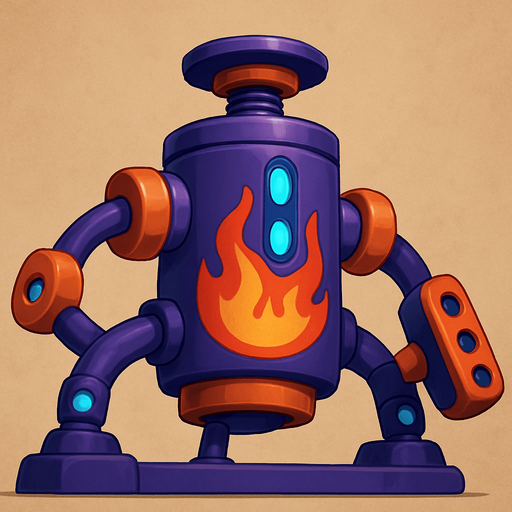 оставить как есть и стиль и цвета, дорисовать огонь на корпусе и переделать чуть конструкцию